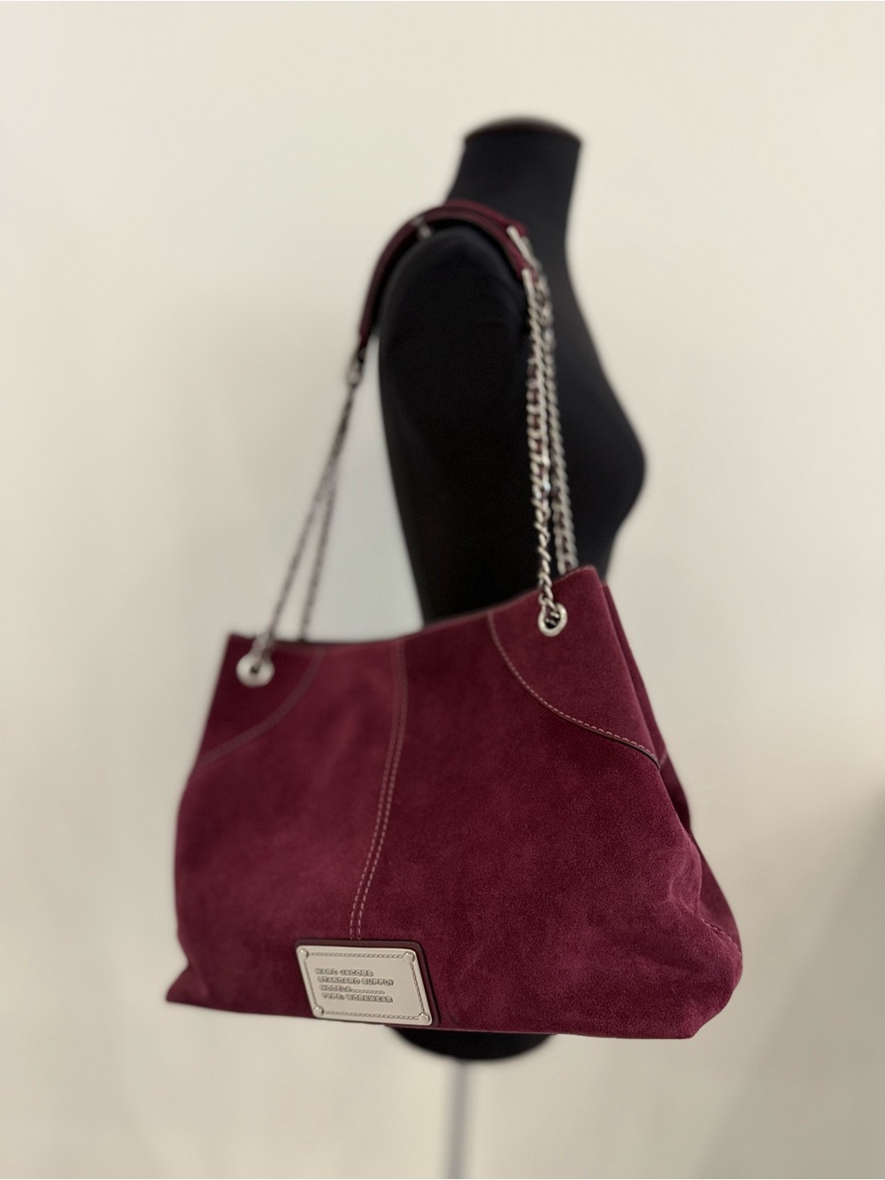 NWT Marc Jacobs Suede Plaza Large Tote - Dark Plum